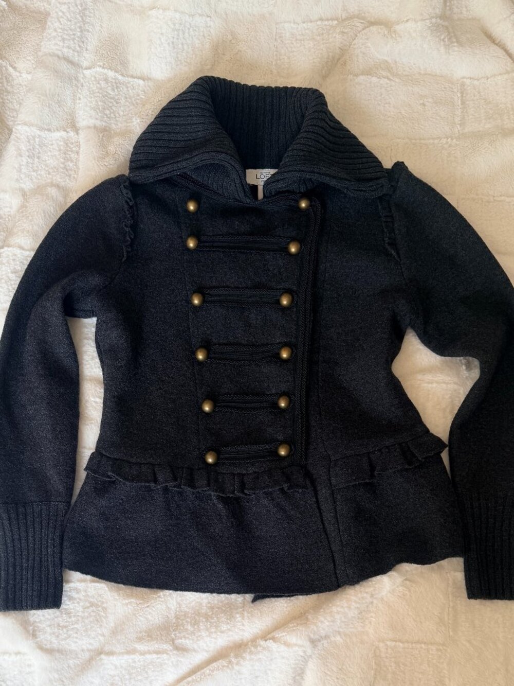 LOFT 100% Merino Wool Double Breasted Slimming Sweater